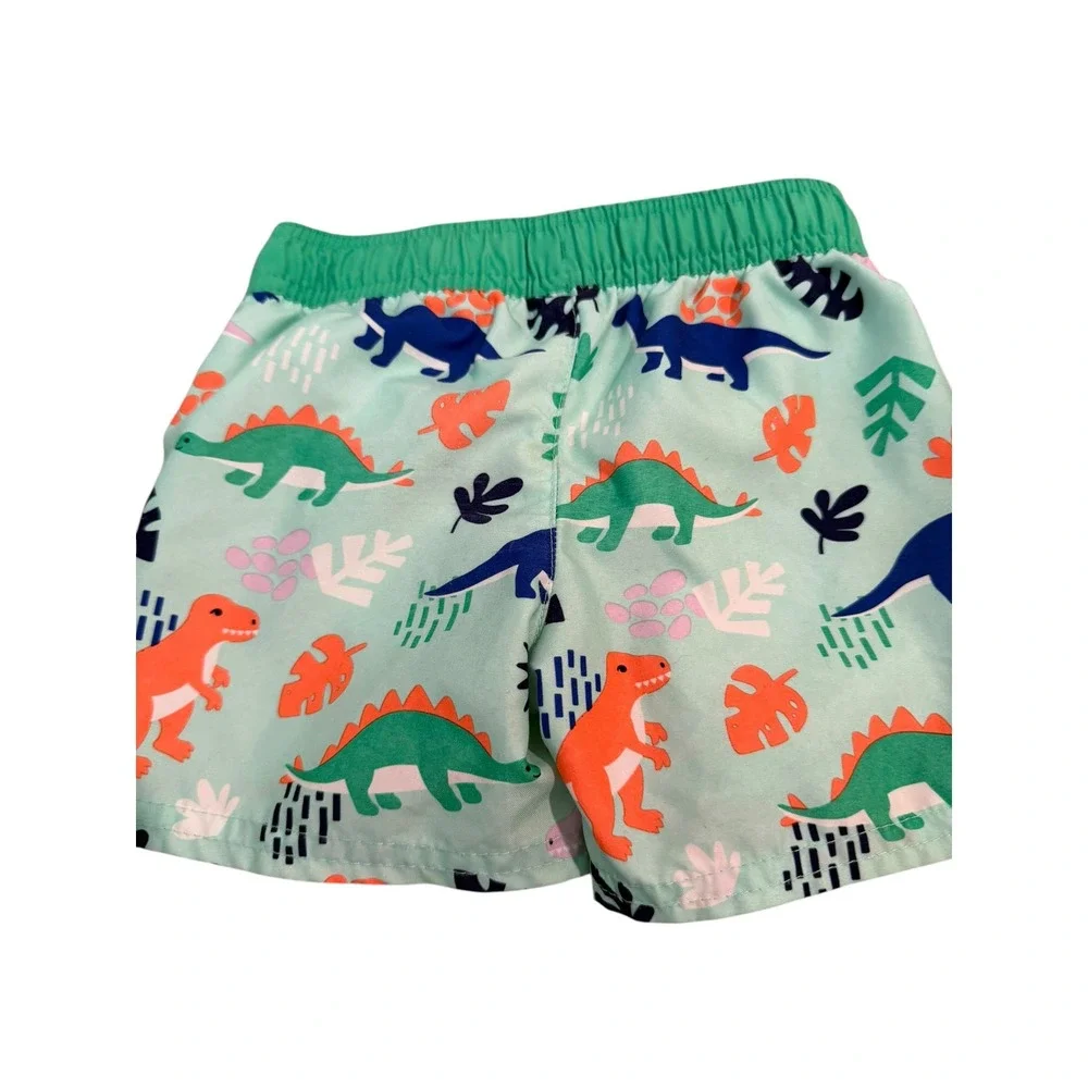 Cat & Jack Yellow Mint & Dinosaur Kids Swim Trunks-Bundled 18M
